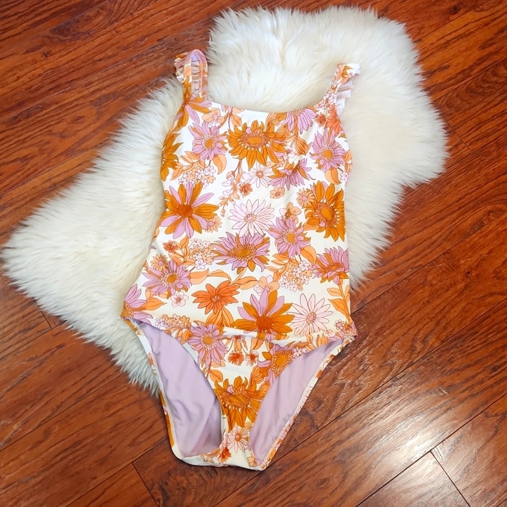 Kona Sol Boho Floral One piece Bathingsuit - Picture 1 of 5